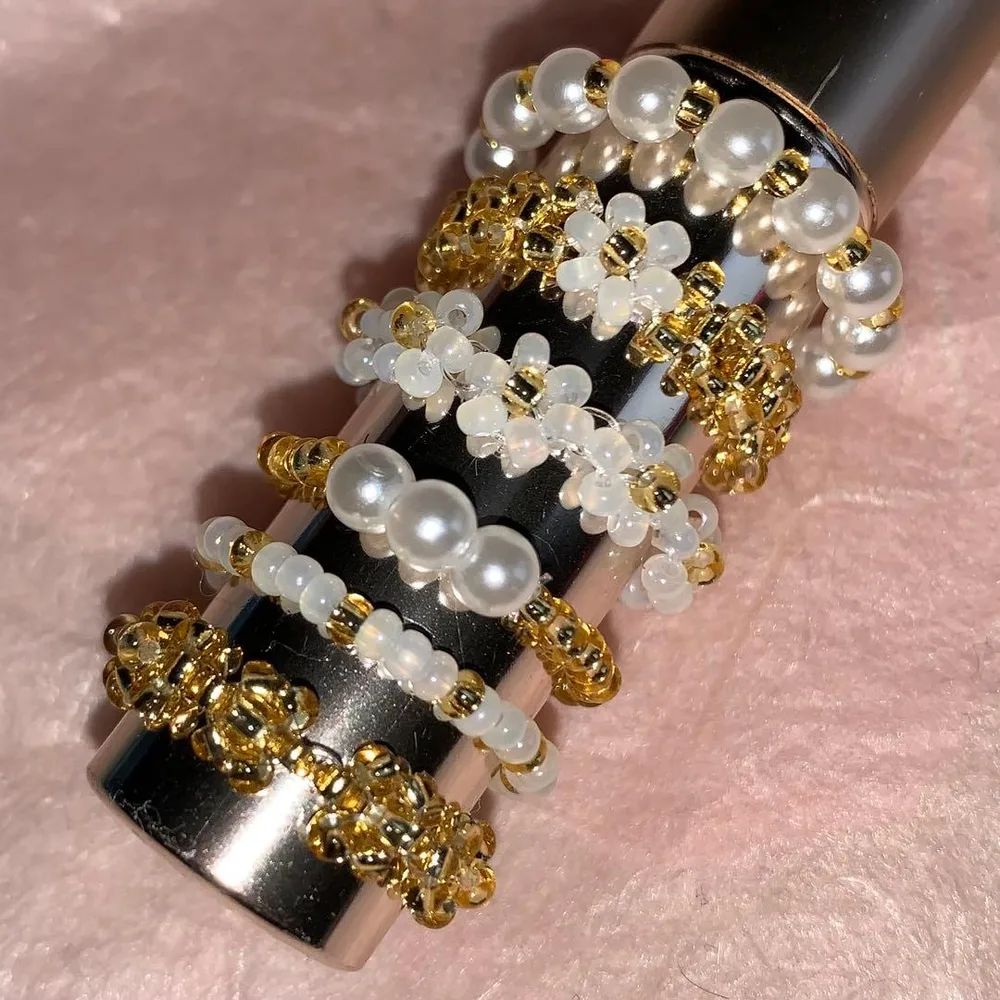 ハンドメイド ビーズリング 6個セット