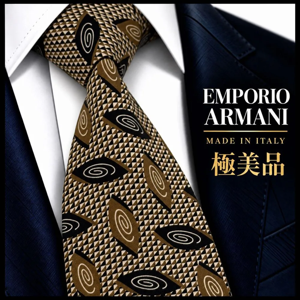 極美品✨ エンポリオアルマーニ ネクタイ 渦巻き柄 イタリア製 シルク