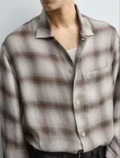 ZARA チェック柄 長袖シャツ ブラウン系