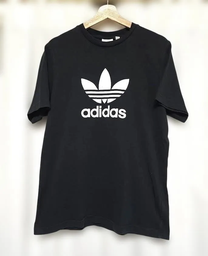 adidas アディダス トレフォイルロゴ Tシャツ ブラック 海外Mサイズ