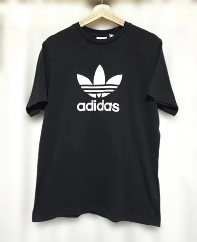adidas アディダス トレフォイルロゴ Tシャツ ブラック 海外Mサイズ