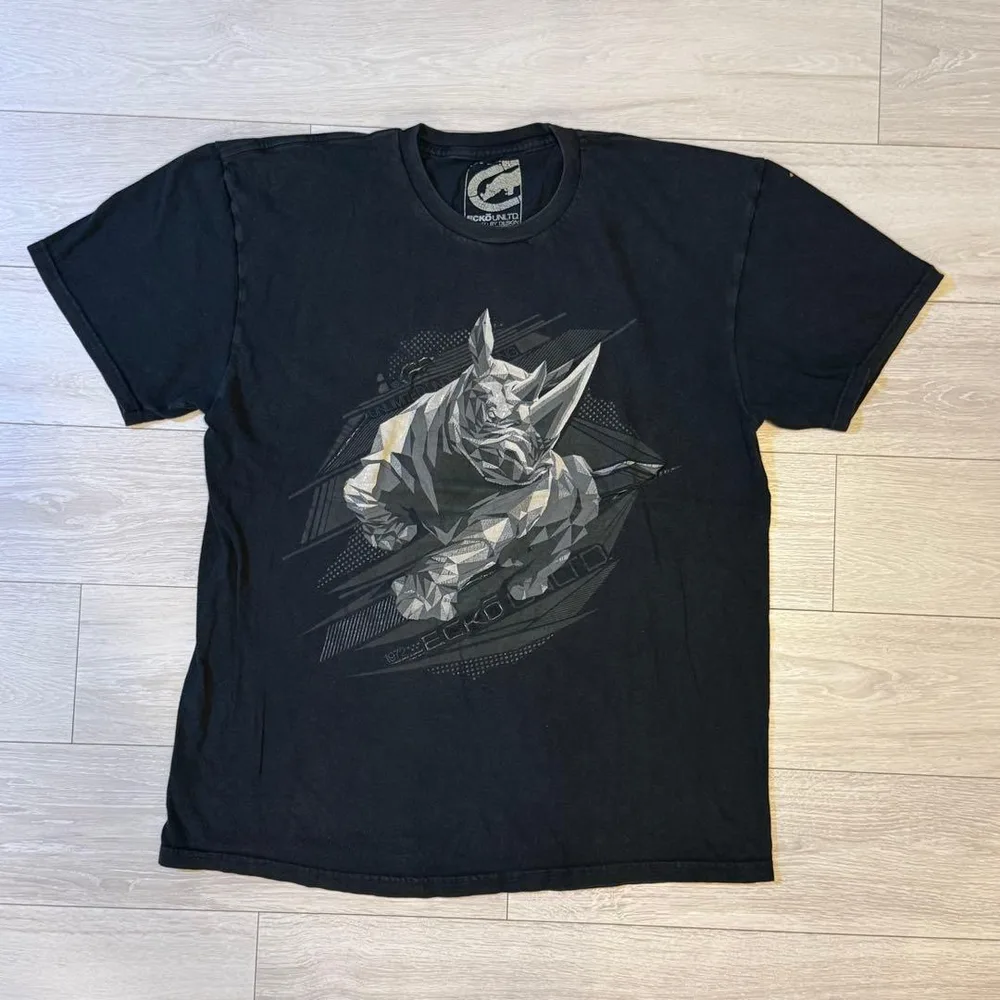 ECKO UNLTD. サイ アートグラフィック プリント Tシャツ L 黒