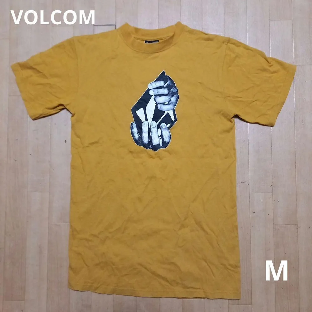 VOLCOM ボルコム 半袖Tシャツ マスタード M オールドボルコム