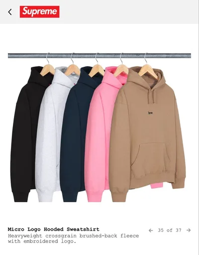 Supreme Micro Logo Hooded Sweatshirt