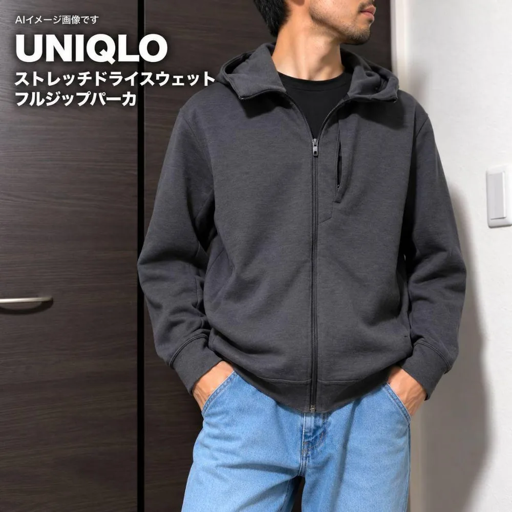 UNIQLO ストレッチドライスウェットフルジップパーカー