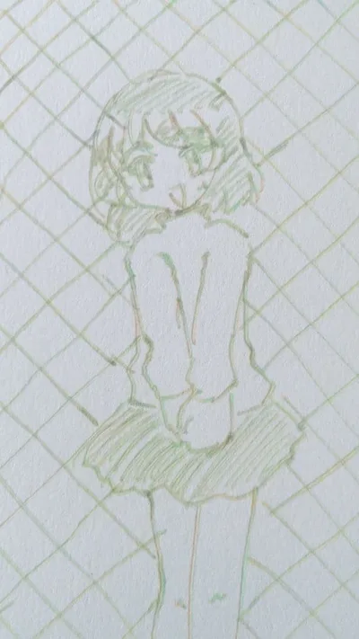 手描きイラスト 女の子 名刺サイズ
