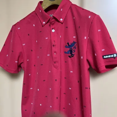 Admiral GOLF メンズ 半袖ポロシャツ レッド L