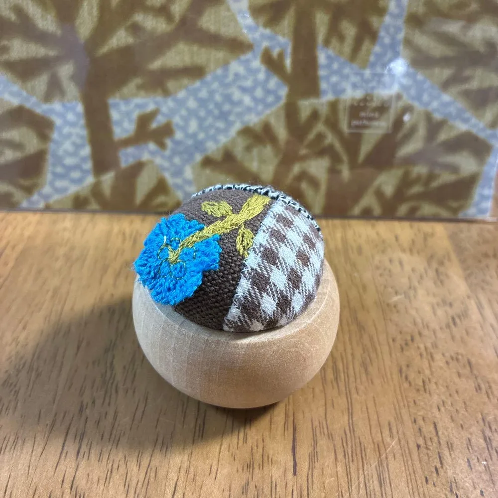 木製ボウルのピンクッション⭐ハンドメイド
