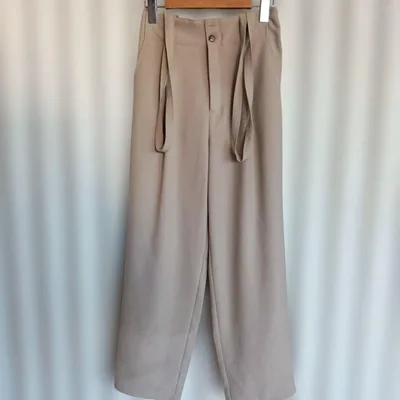 サスペンダー付き ワイドパンツ