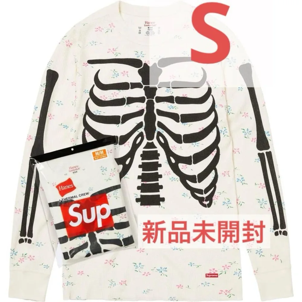 Supreme x Hanes Bones Thermal Crew 花柄 S