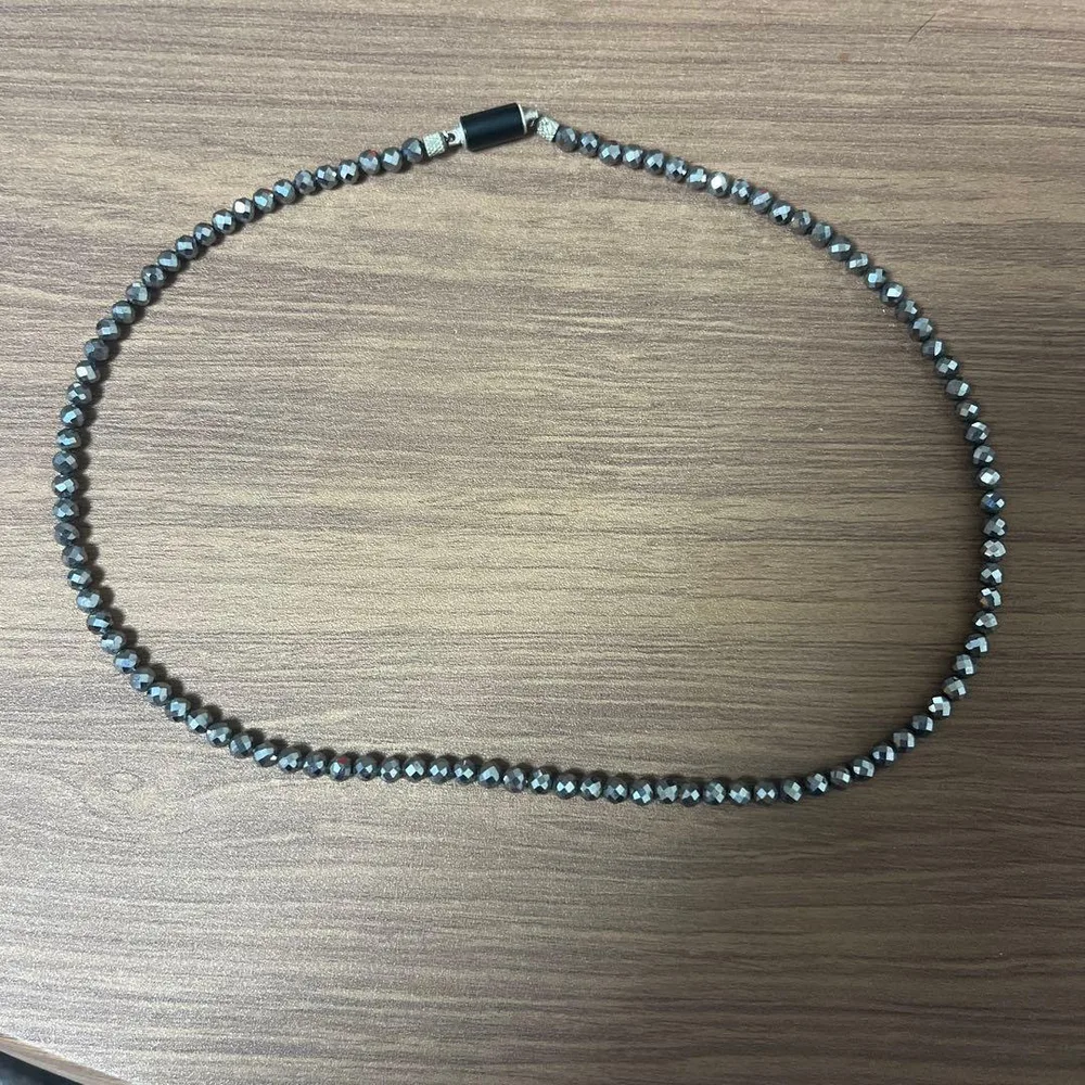 グレー ビーズ ネックレス 約45cm