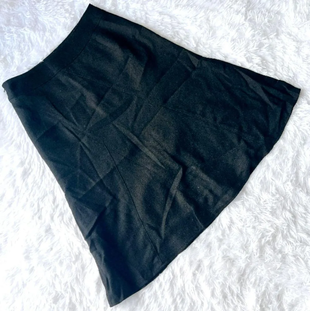 ニューヨーカー ウール100% フレアスカート 黒 11 L ミモレ丈 美品