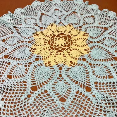 ハンドメイド 手編み ドイリー パステルカラー