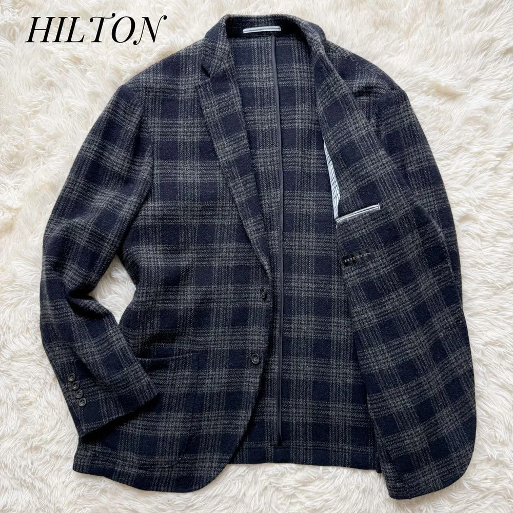 HILTON テーラードジャケット グレンチェック フェザージャケット