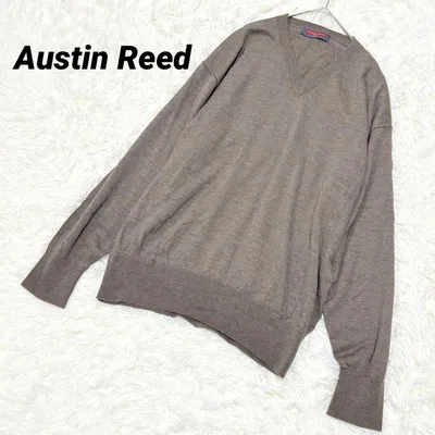 Austin Reed ウール100% Vネックニット ブラウン L