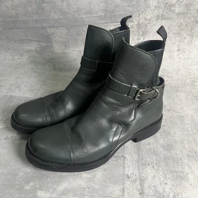 PRADA ブーツ ベルト レザー 26cm ブラック