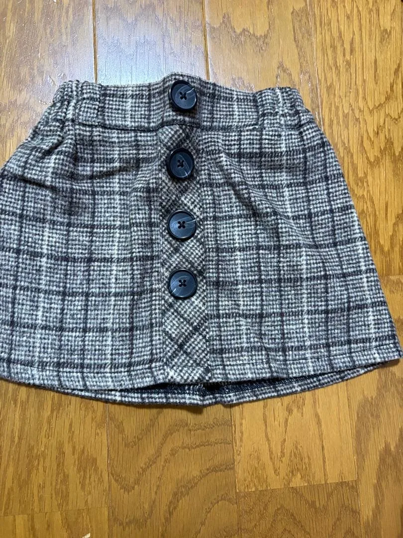 翌日発送❣️ 美品 西松屋 チェック柄 フロントボタン スカート 80センチ