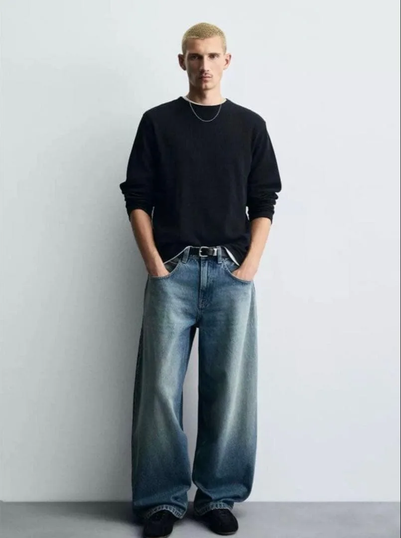 【完売品・新品未使用】ZARA バルーンフィット デニムパンツ 38