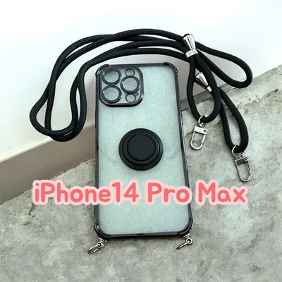 iPhone 14 Pro Max 専用 ケース ストラップ付き 新品 リング付