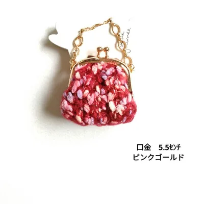 aka❤がま口ポーチ•小銭入れ•小物入れ•編み物•ハンドメイド