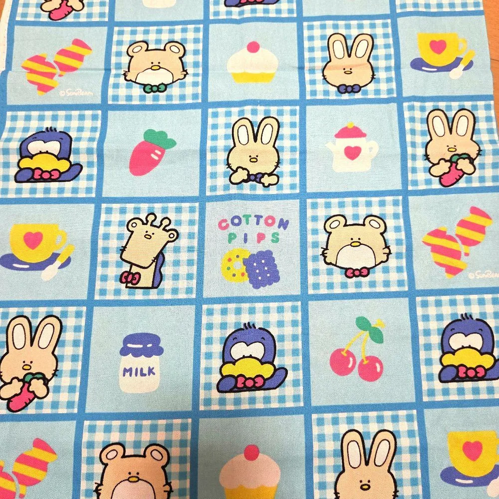 COTTON PIPS プリント生地 ブルー 希少生地