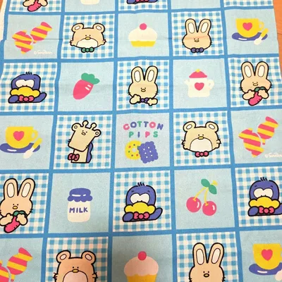COTTON PIPS プリント生地 ブルー 希少生地