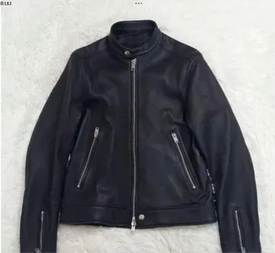 【美品】エディフィス ライダース レザージャケット シングル 羊革 ブラック M
