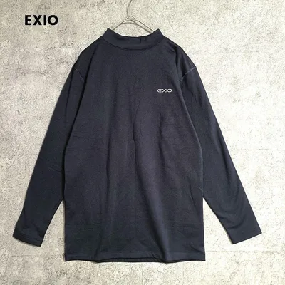 美品✨️EXIO エクシオ 裏起毛 ハイネック長袖カットソー ネイビー L