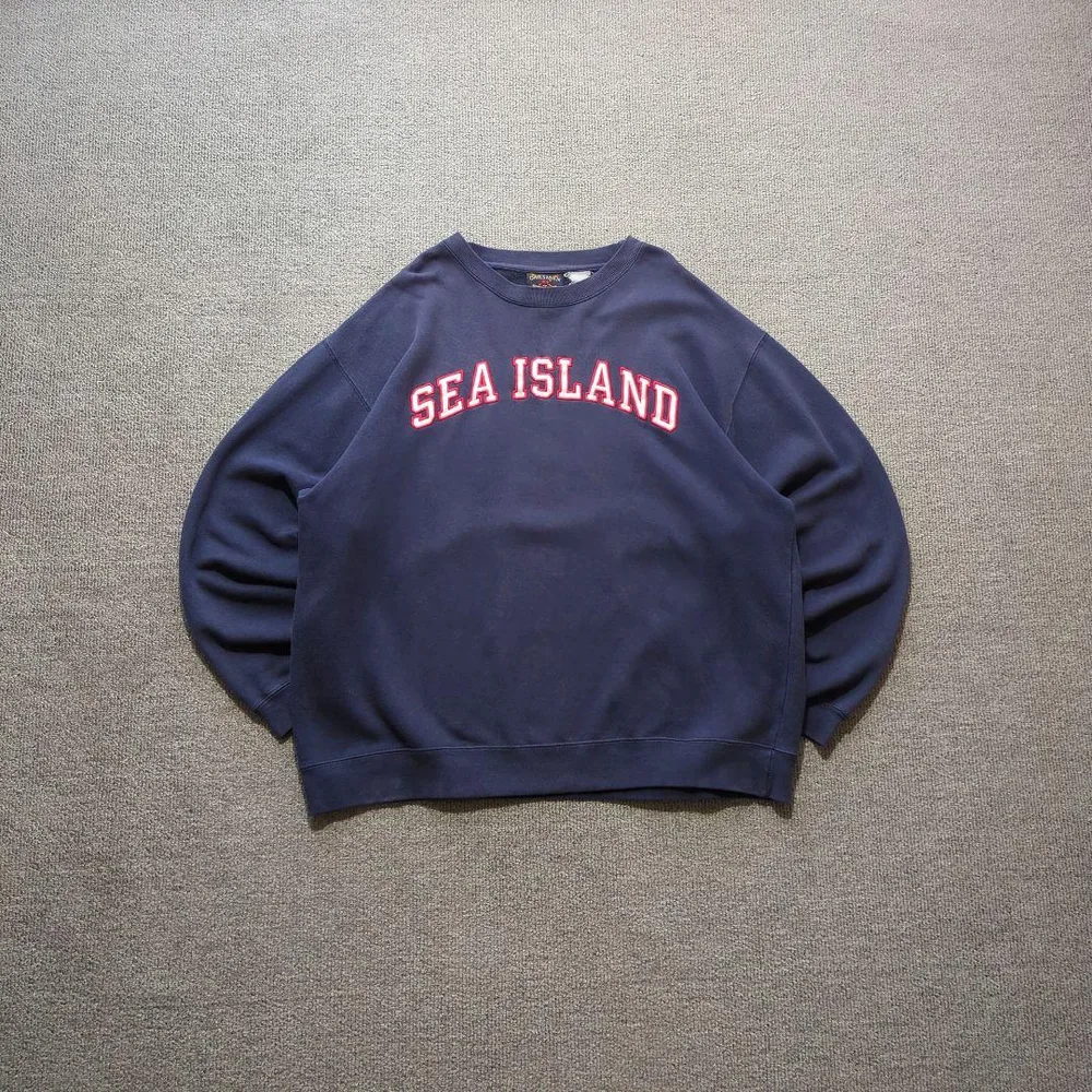 90s OARSMAN アーチロゴ刺繍 スウェット フェード ナス紺 2XL相当
