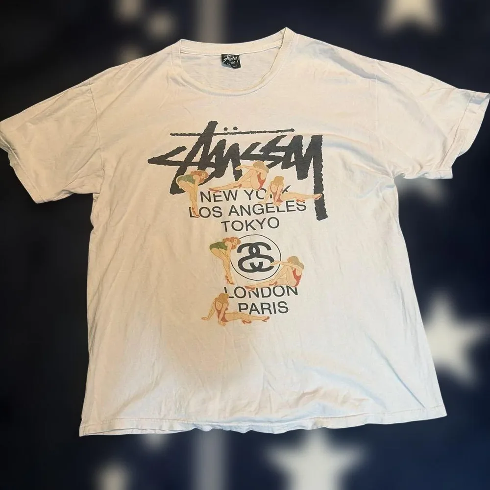 レア 希少品 STUSSY ワールドツアー ピンナップガール Tシャツ Lサイズ