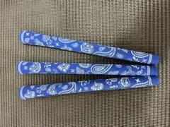 ゴルフグリップ ペイズリー柄 ブルー 3本セット 新品未使用