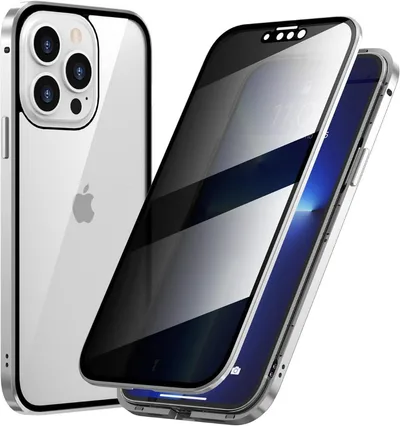 iphone14pro シルバー 覗き見防止両面ケス