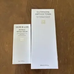 SKIN & LAB グルタチオンアンプルトナー と レチノールリペアセラム
