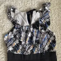 BCBGMAXAZRIA ノースリーブ トップス ビジュー フリル