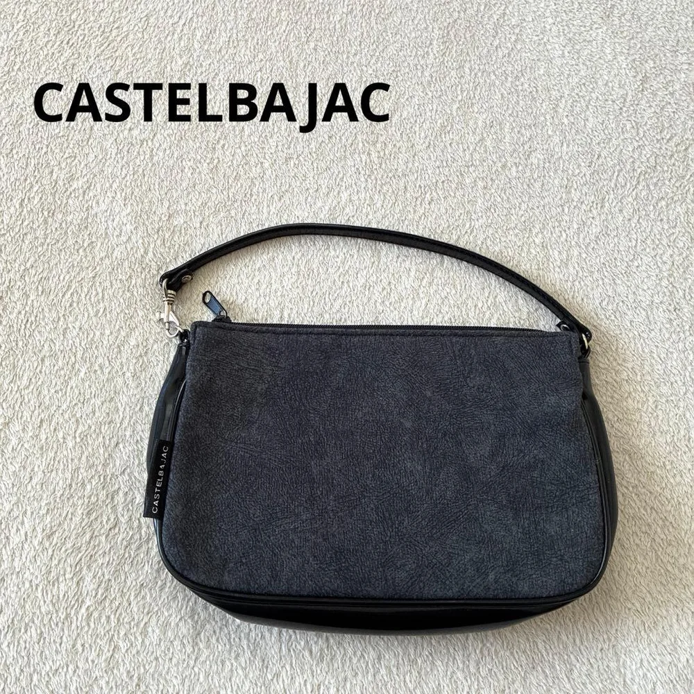 CASTELBAJAC ミニハンドバッグ ポーチブラックスエード調