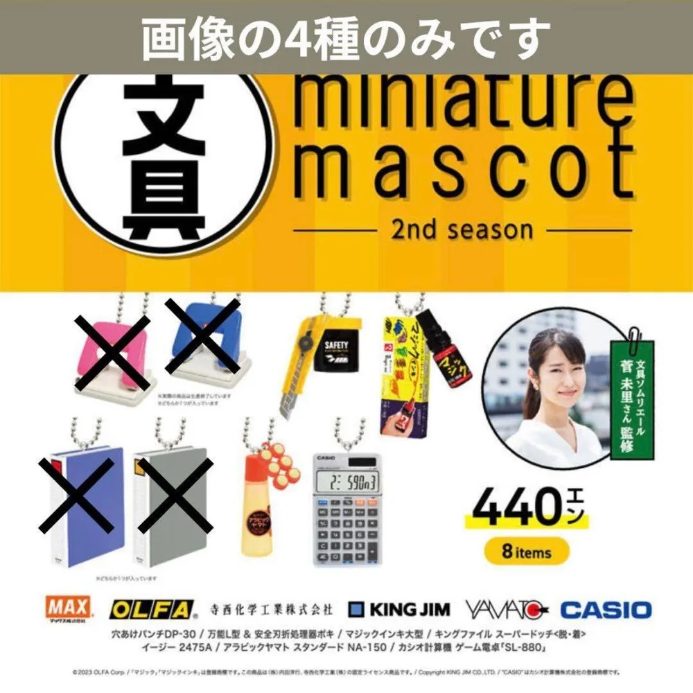 4種のみ THE文具ミニチュアマスコットガチャ 第2弾