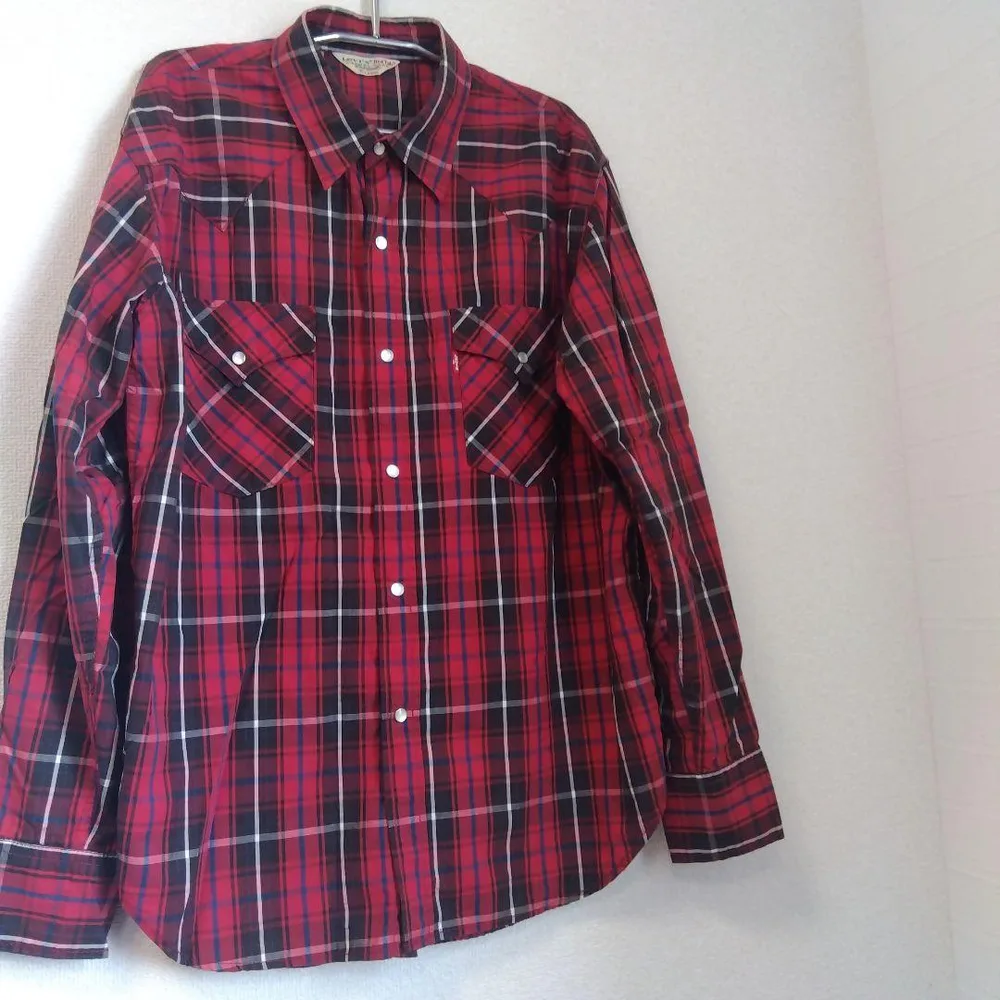 Levi's Red Tab チェックシャツ ウエスタンシャツXL赤