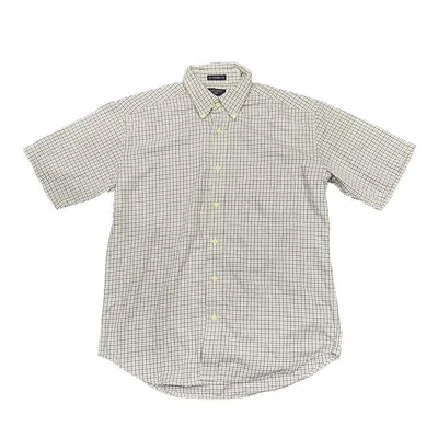 90s DOCKERS BD 半袖シャツ チェック 白 黒 グレー M 古着