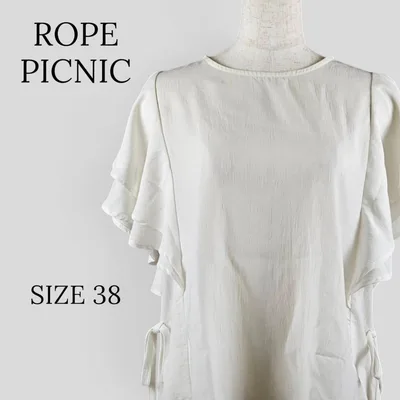 ROPE PICNIC シフォン フレンチスリーブ ブラウス 白 38