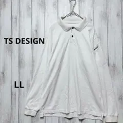 TS DESIGN ポロシャツ LL 長袖 コットン混 袖 ポケット 作業服