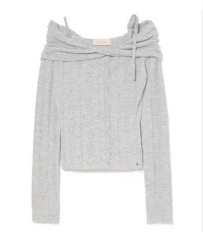 Andmary Lily offshoulder tops gray