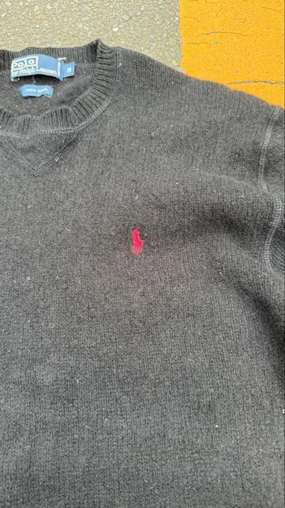 90's PolobyRalphLauren クルーネックニット ブラック M