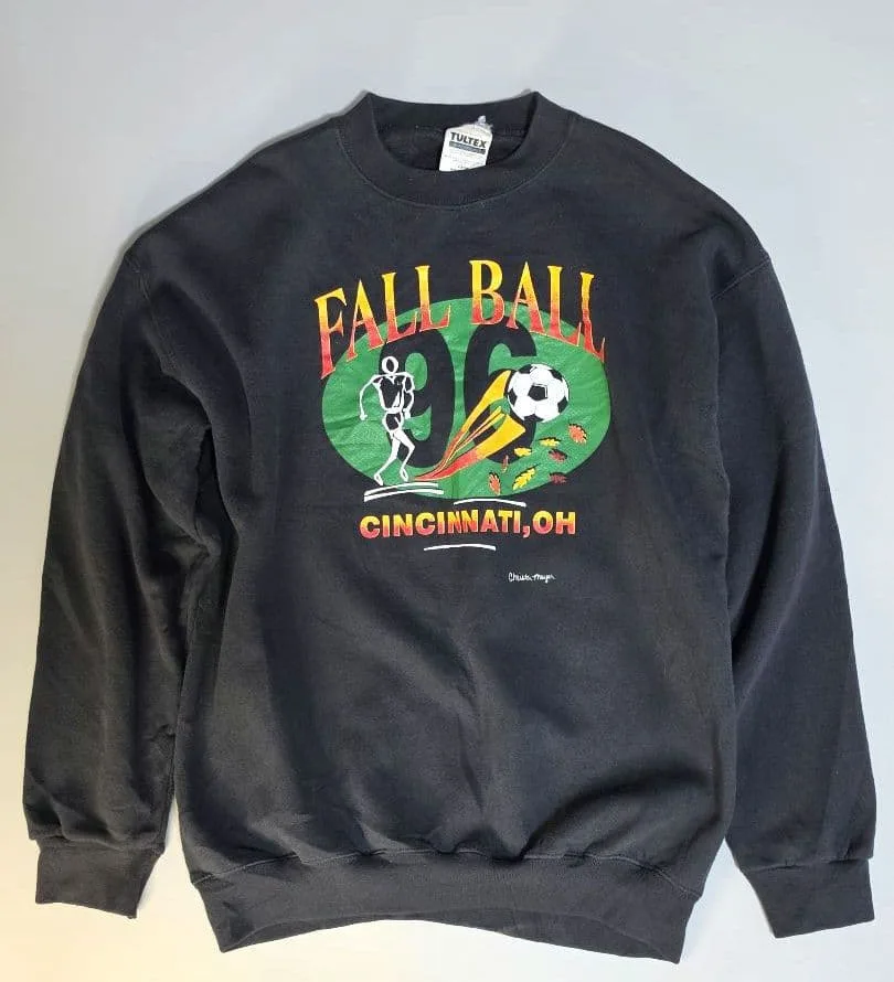 90s LANZERA USA製 サッカー スウェット L トレーナー 黒