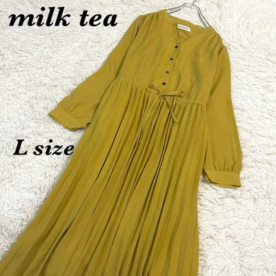 【milk tea】マタニティ 授乳服 ワンピース Lサイズ マスタード