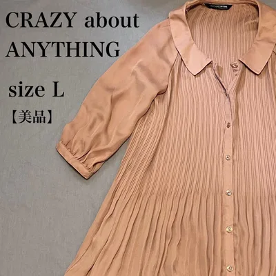CRAZY about ANYTHING プリーツシャツ ブラウス 襟付き 美品