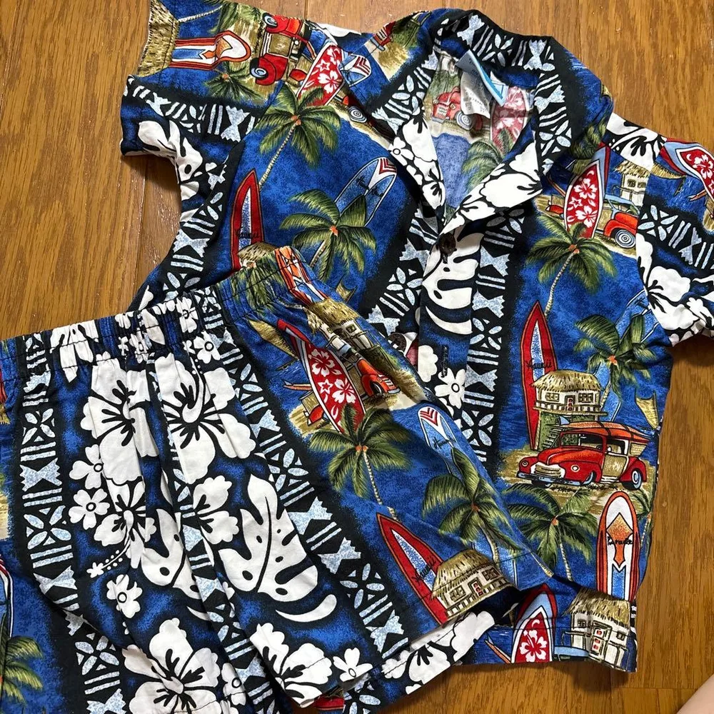 จัดส่งวันถัดไป❣️ การตั้งค่าเสื้อเชิ้ต RJC Kids Aloha 2T