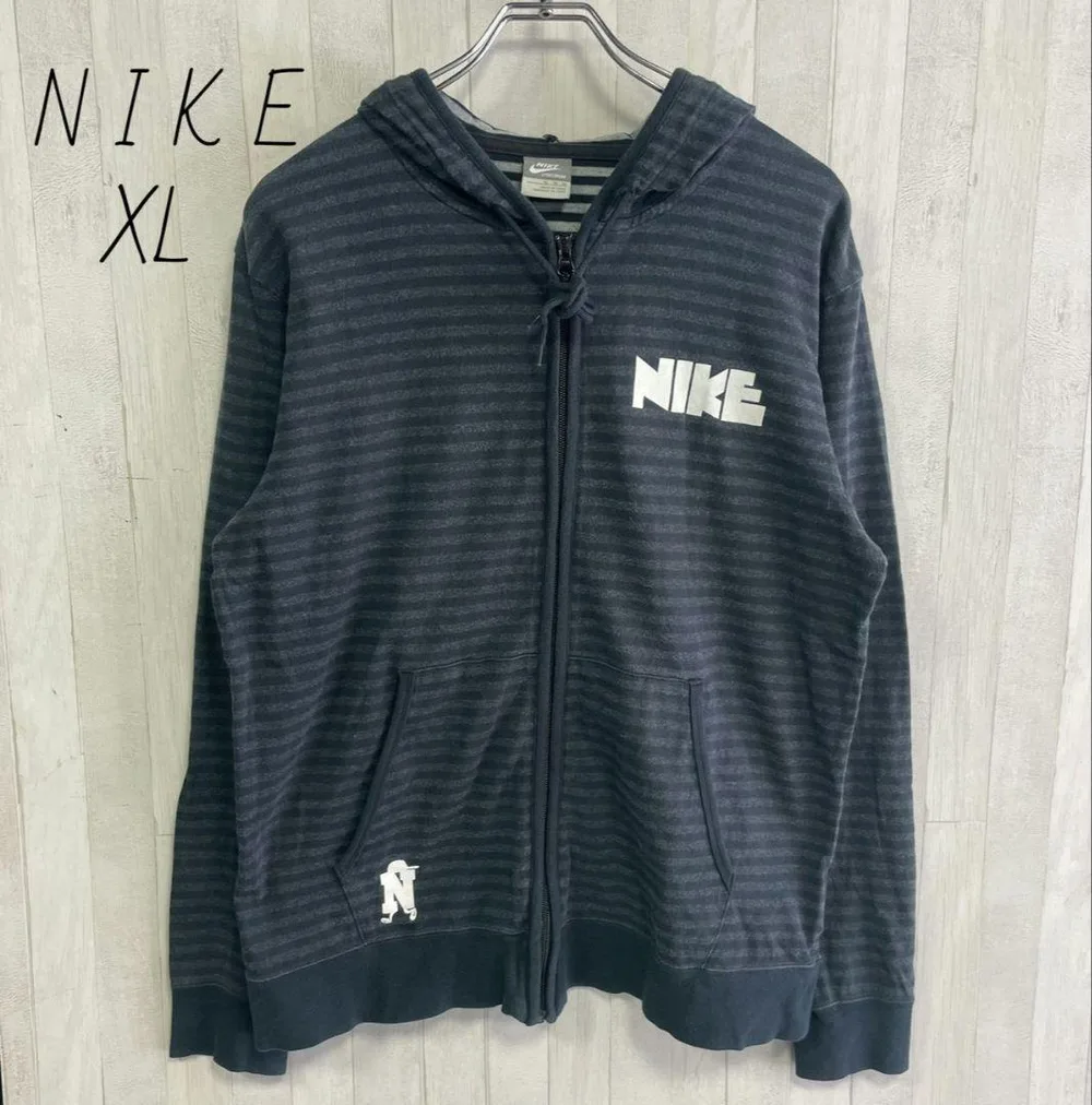 NIKE ナイキ ゴツナイキ ジップパーカー フーディー XL 美品 ボーダー