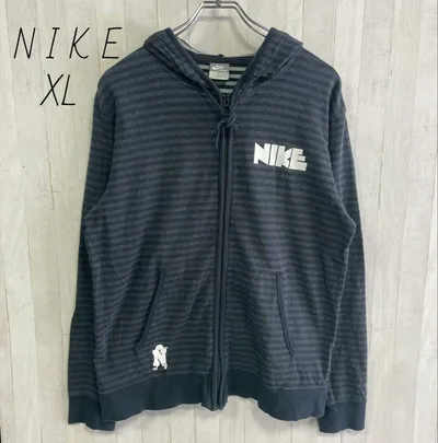 NIKE ナイキ ゴツナイキ ジップパーカー フーディー XL 美品 ボーダー