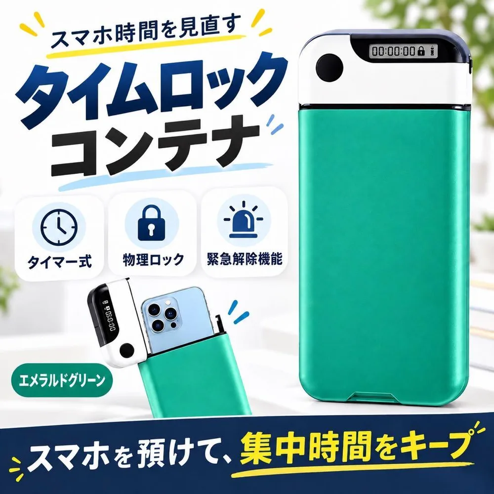スマホロック タイムロッキングコンテナ エメラルドグリーン 依存対策