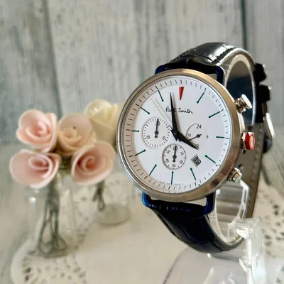 【電池交換済】Paul Smith ポールスミス 腕時計 ホワイト調 クロノ